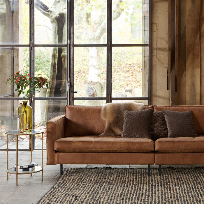 WOOOD Rodeo Classic 3-zitsbank - Eco-leder - Cognac