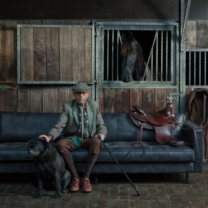 WOOOD Rodeo Classic 3-zitsbank - Eco-leder - Zwart