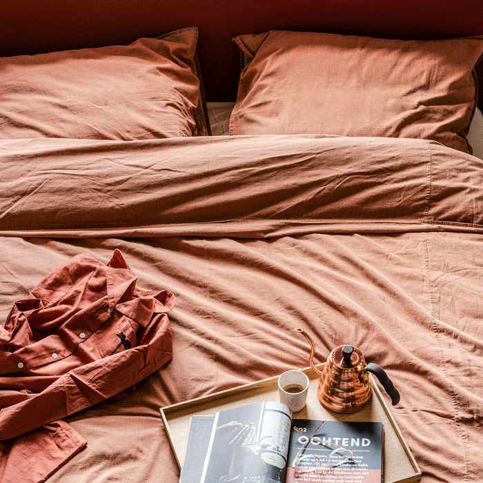 vtwonen Natural Stone Dekbedovertrek 140 x 200/220 cm - Terra