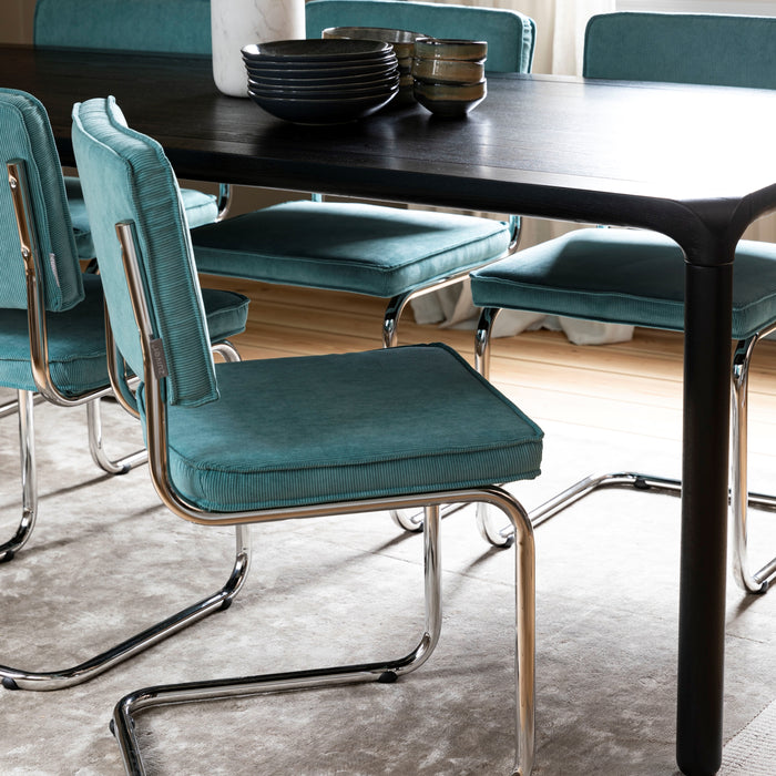 Zuiver Ridge Eetkamerstoel - Ribstof - Lichtblauw