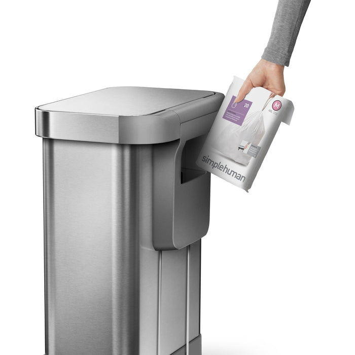 Simplehuman Rectangular Liner Pocket Pedaalemmer 45 Liter
