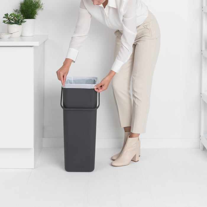 Brabantia Sort & Go Afvalemmer 40 L - Donkergrijs