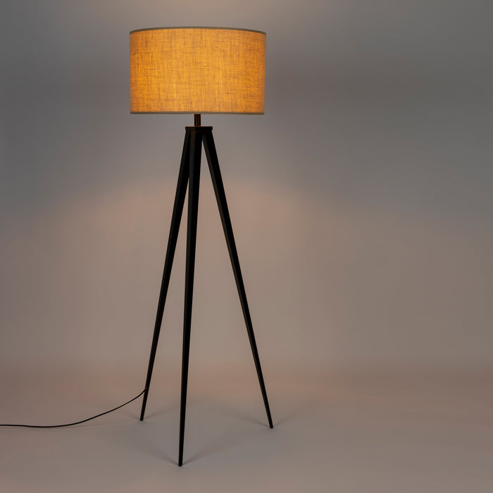 Zuiver Tripod Vloerlamp - Zwart / Beige