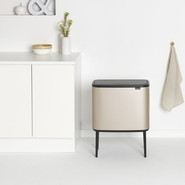Brabantia Bo Touch Bin Afvalemmer 11 + 23 L - Metallic Gold