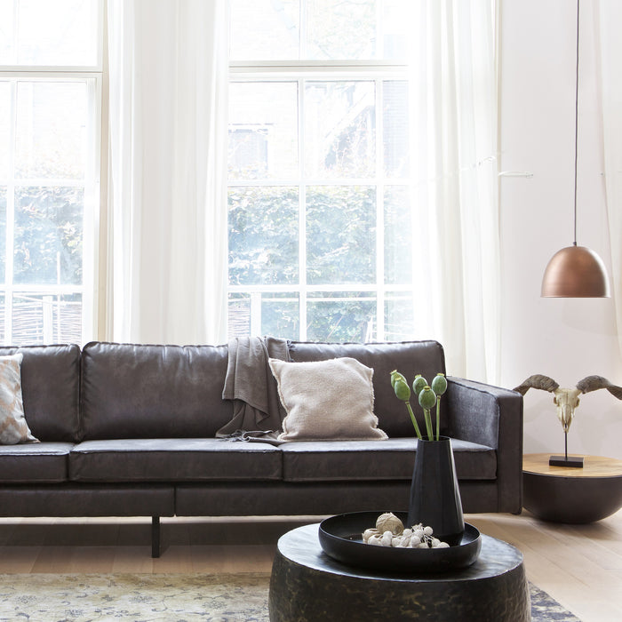 WOOOD Rodeo 3-zitsbank - Eco-leder - Zwart