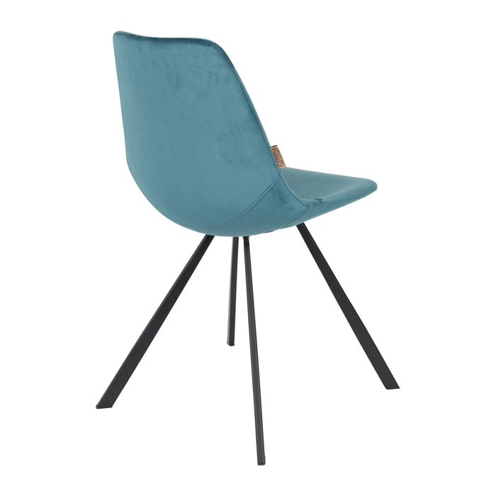 Dutchbone Franky Eetkamerstoel Velvet - Petrol