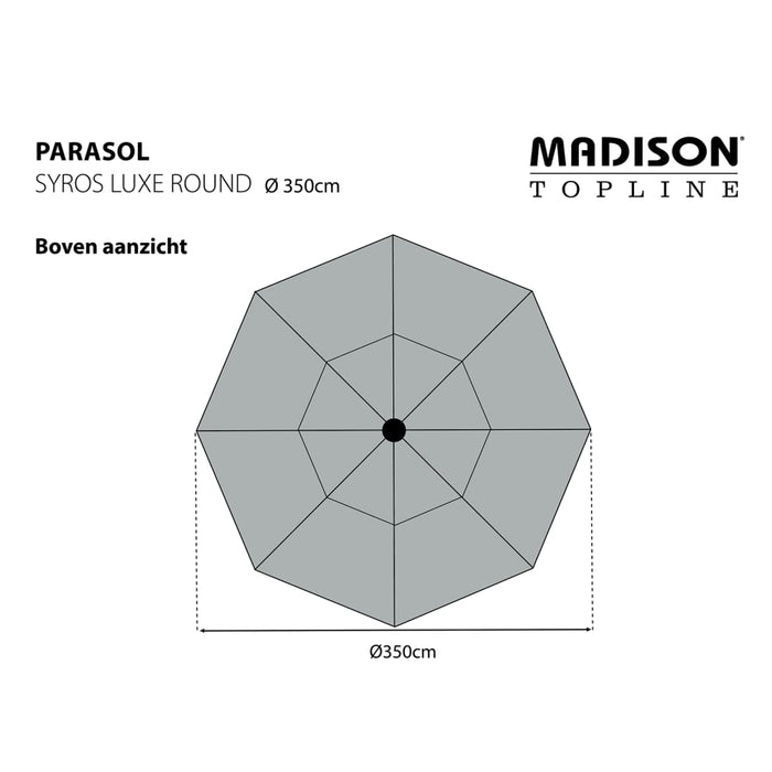 Madison Parasol Syros Luxe rond 350 cm saffierblauw