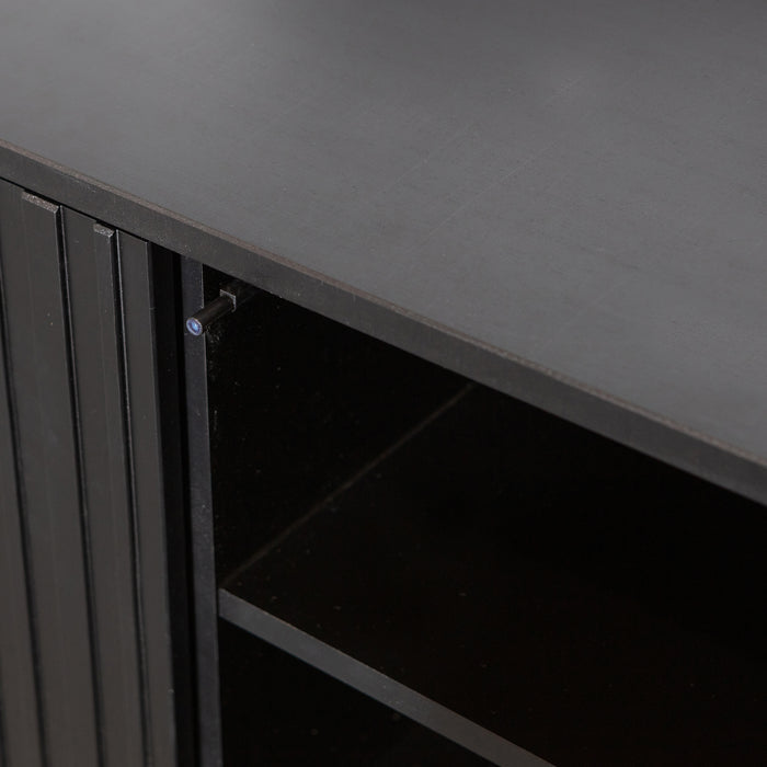 WOOOD New Gravure Tv-meubel B 100 cm - Grenen - Zwart