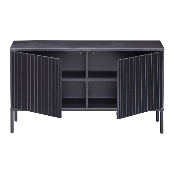 WOOOD New Gravure Tv-meubel B 100 cm - Grenen - Zwart