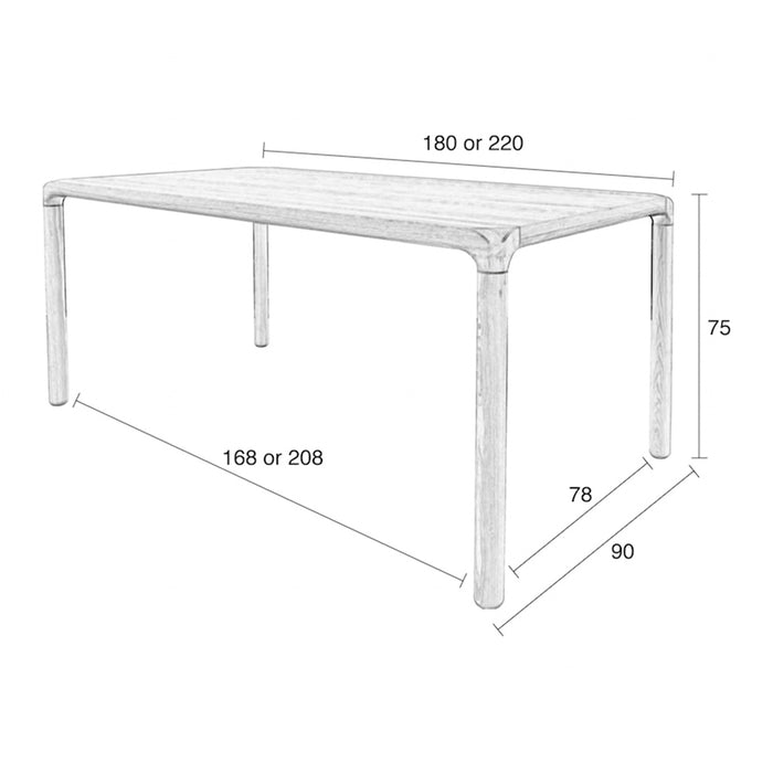 Zuiver Storm Eettafel - 180 x 90 cm - Naturel