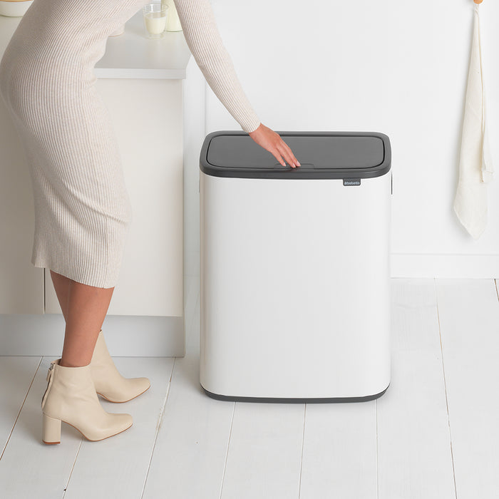 Brabantia Bo Touch Bin Afvalemmer 2 x 30 L - Wit