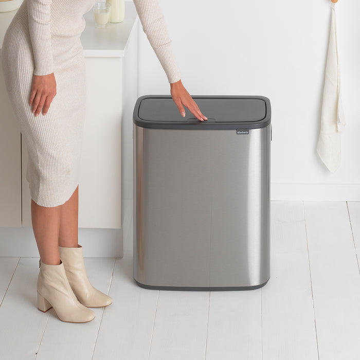 Brabantia Bo Touch Bin 2 x 30 L - Vingerafdrukvrij - Zilver