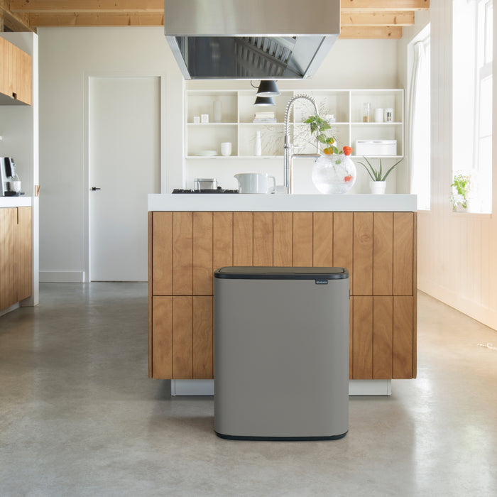 Brabantia Bo Touch Bin Afvalemmer 2 x 30 L - Mineral Concrete Grey