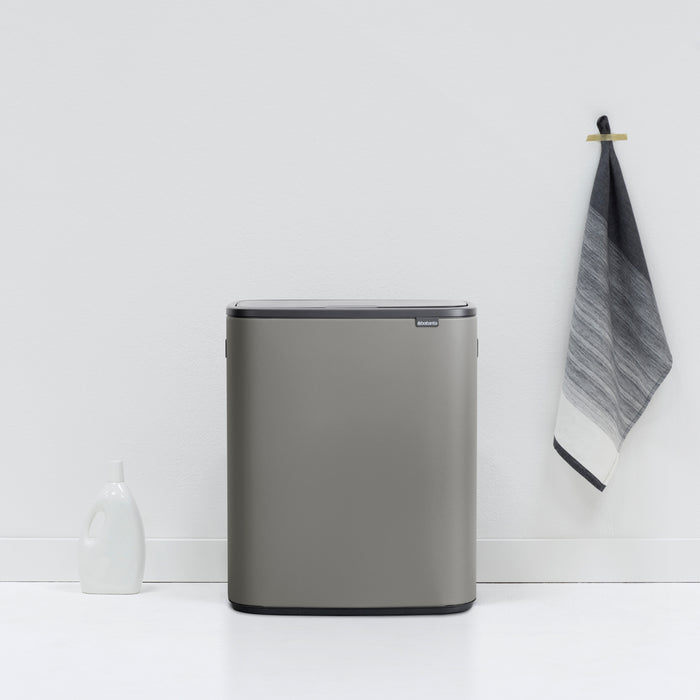 Brabantia Bo Touch Bin Afvalemmer 2 x 30 L - Mineral Concrete Grey