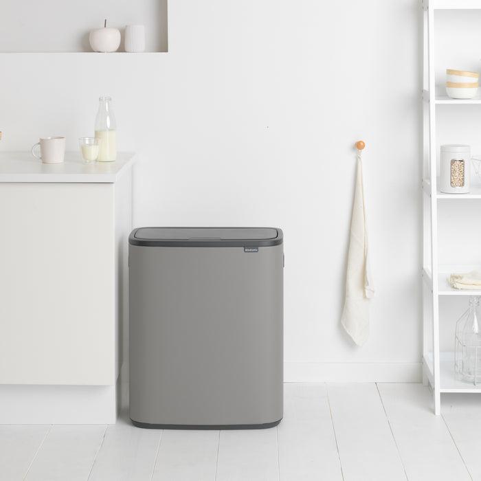 Brabantia Bo Touch Bin Afvalemmer 2 x 30 L - Mineral Concrete Grey