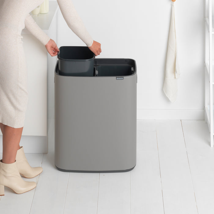 Brabantia Bo Touch Bin Afvalemmer 2 x 30 L - Mineral Concrete Grey