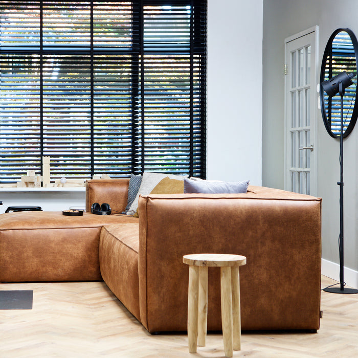 WOOOD Bean Hoekbank met Chaise Longue Links - Eco-leder - Cognac