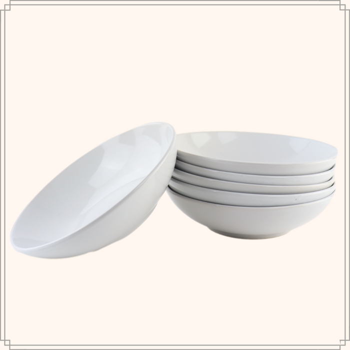 OTIX Diepe Borden Bordenset Wit Pastaborden Soepborden 6 stuks 20cm...