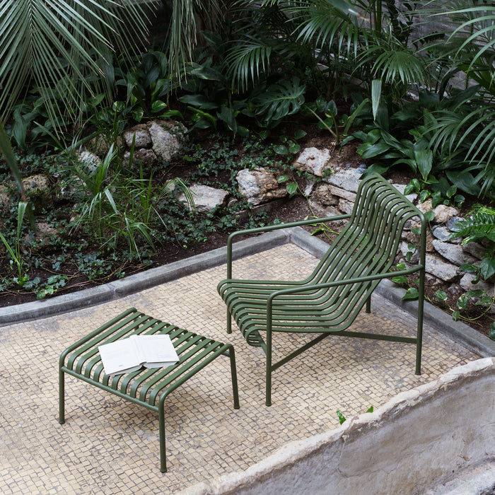 HAY Palissade Lounge Chair High - Olijfgroen