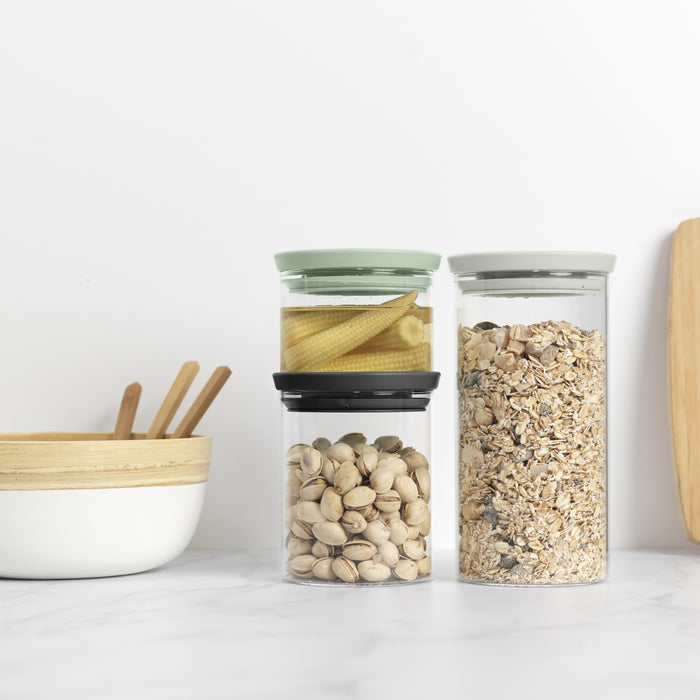 Brabantia Glazen Voorraadbussen stapelbaar - Set van 3
