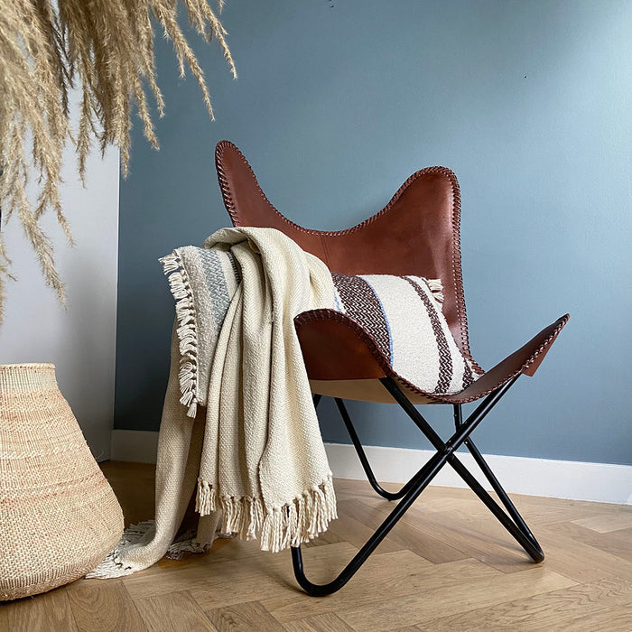 Malagoon Katoenen Plaid - Clay White