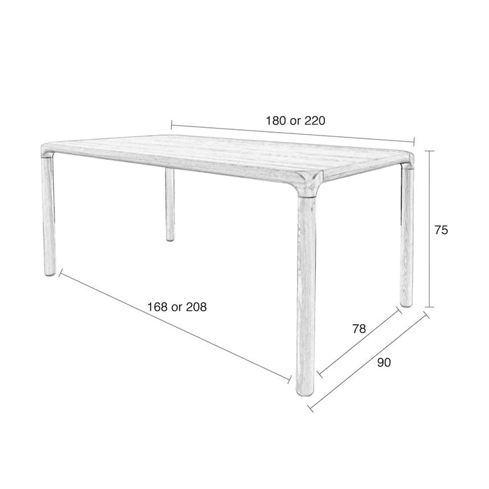 Zuiver Storm Eettafel - 180 x 90 cm - Donkerbruin
