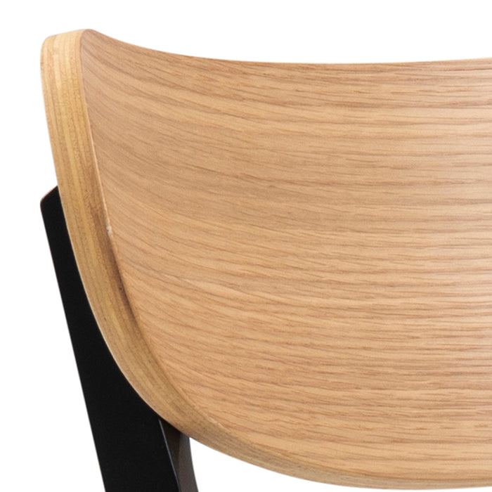 by fonQ basic Crow Eetkamerstoel - Zwart/eiken