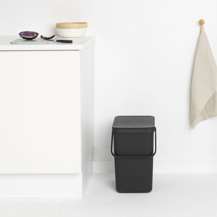 Brabantia Sort & Go Afvalemmer 25 L - Donkergrijs