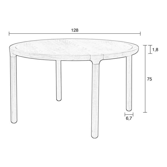 Zuiver x fonQ Storm Eettafel - Ø 130 cm - Donkerbruin