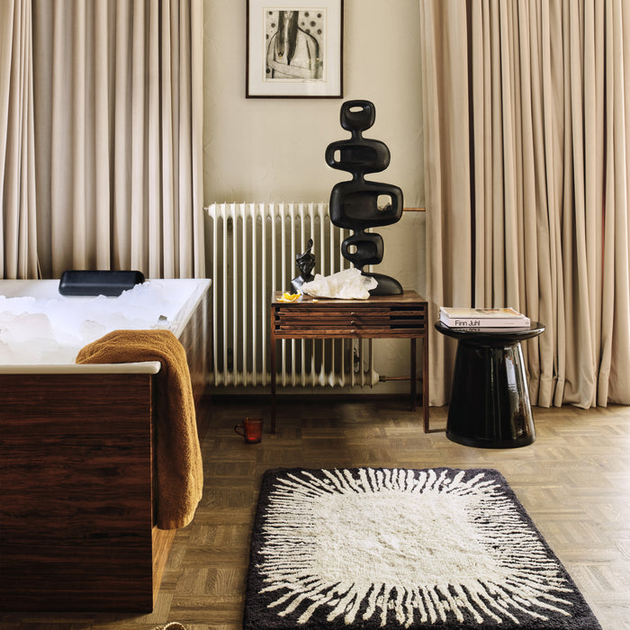 HKliving Earthenware Bijzettafel M - Glossy Black