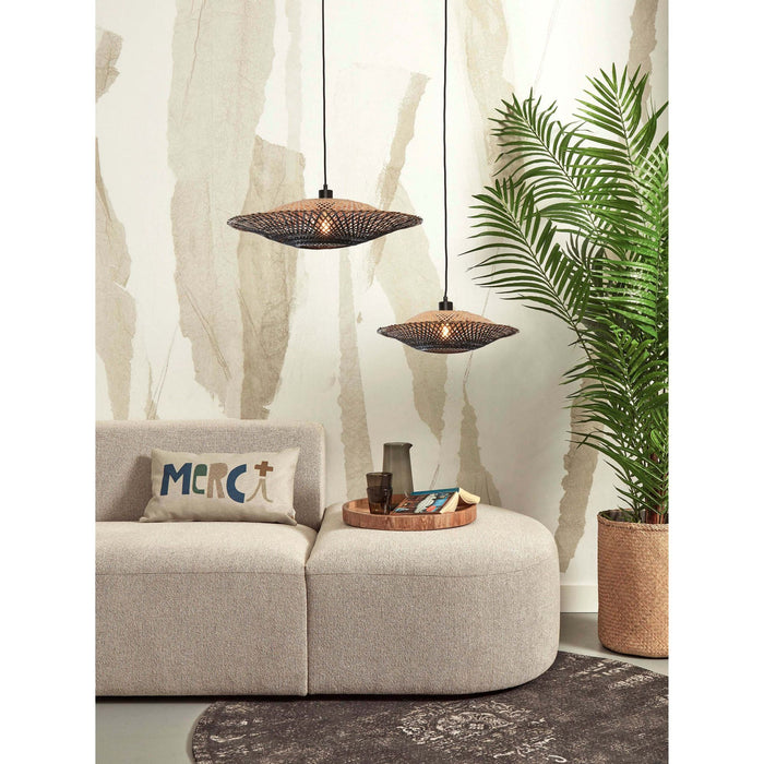 GOOD&MOJO Kalimantan Hanglamp Plat - Ø60cm - Zwart