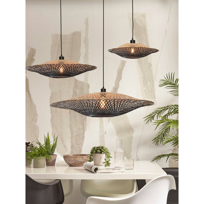 GOOD&MOJO Kalimantan Hanglamp Plat - Ø44cm - Zwart