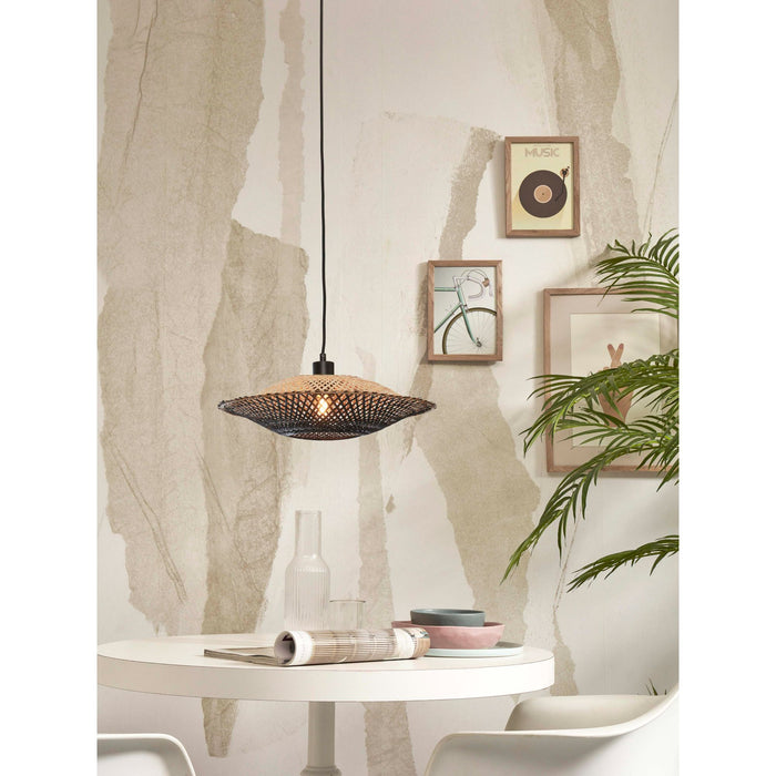 GOOD&MOJO Kalimantan Hanglamp Plat - Ø44cm - Zwart
