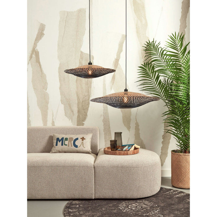 GOOD&MOJO Kalimantan Hanglamp Plat - Ø87cm - Zwart