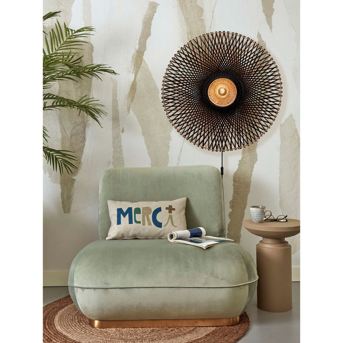 GOOD&MOJO Kalimantan Wandlamp Rond - Ø87cm - Zwart / Bamboe