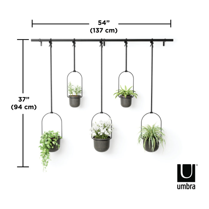 Umbra Triflora Hangende Bloempotten - Set van 5 - Zwart