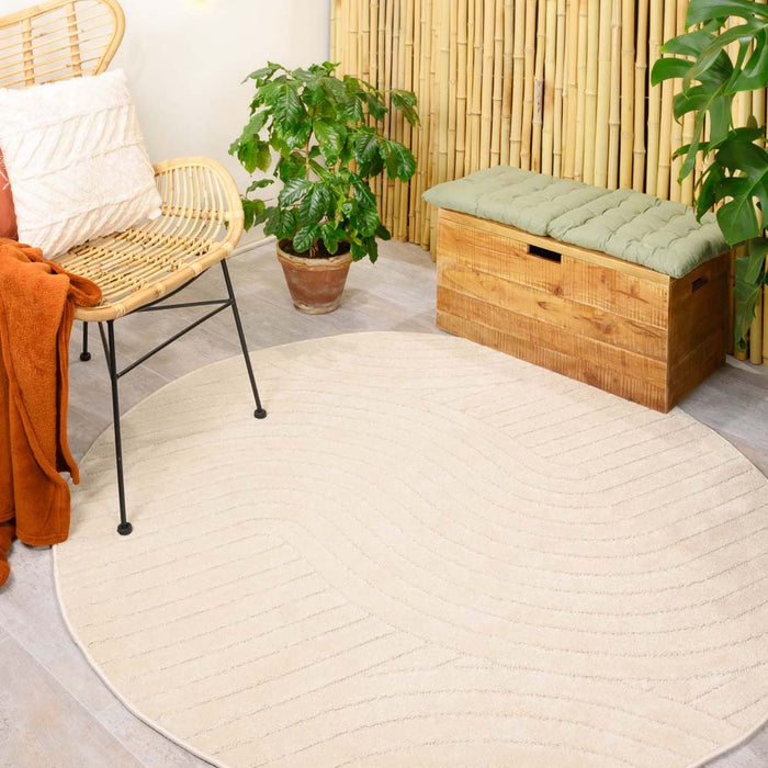 Boho&me Rond buitenkleed - Verano wit - 80 cm rond