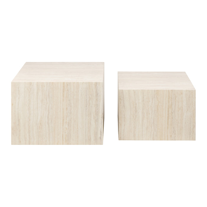 by fonQ Dice Bijzettafel Set van 2 - Vierkant - Crème