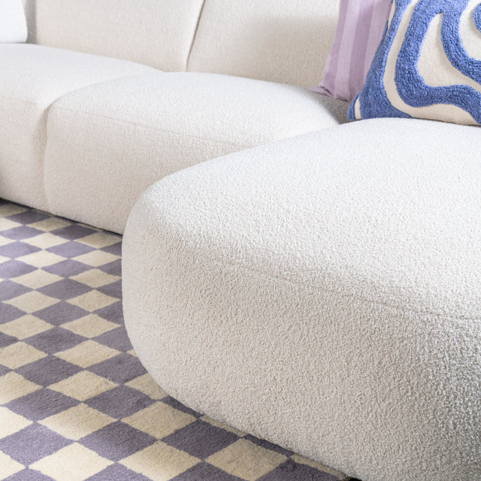 by fonQ Soft Hoekbank met Chaise Longue Rechts - Bouclé - Crème