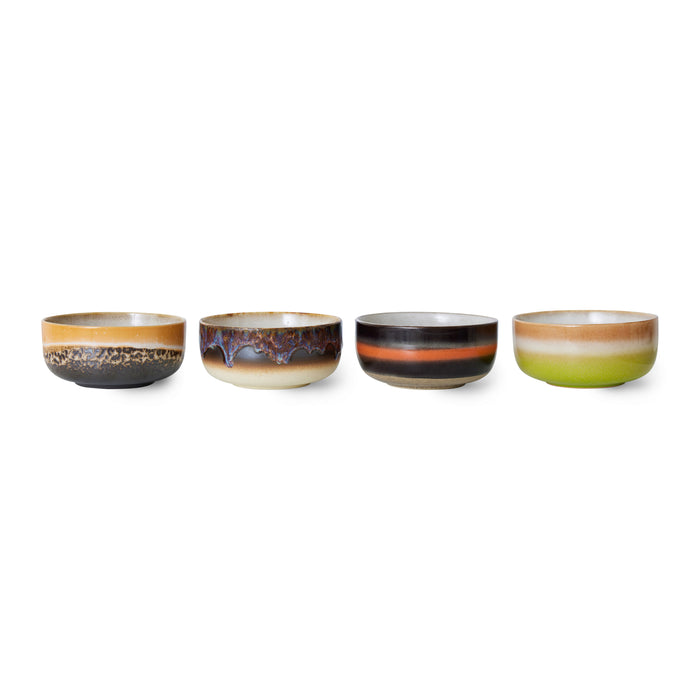 HKliving 70's Ceramics Dessert Kommen Ø 12,5 cm - Set van 4 - Humus