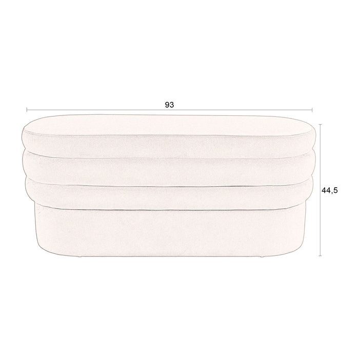 Dutchbone Aditi Bankje - B 93 cm - Cognac