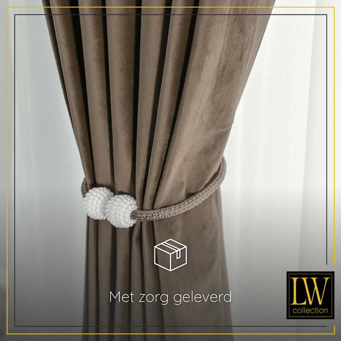 LW Collection Kant en klaar gordijnen bruin 140x240cm