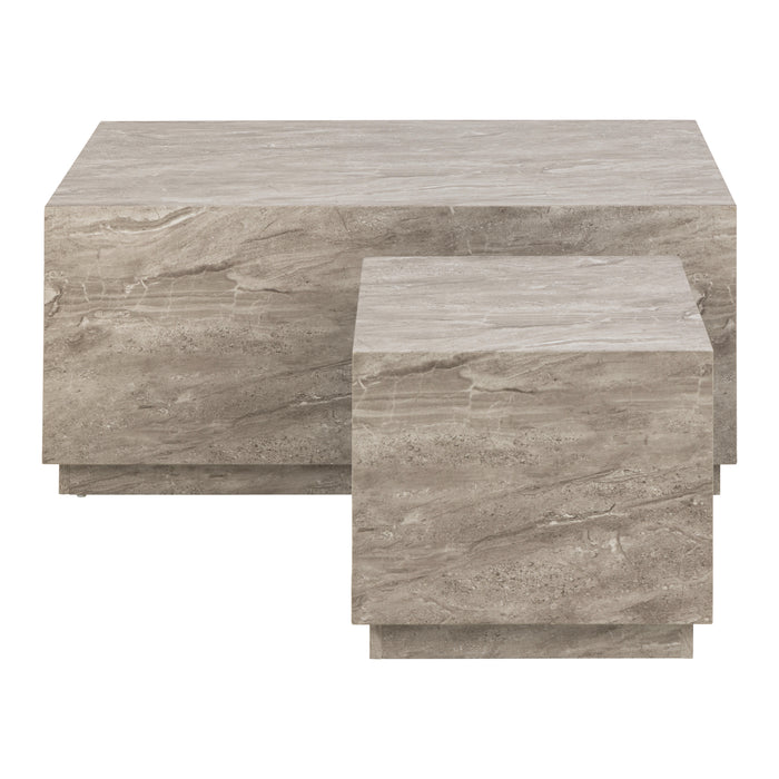 by fonQ Dice Bijzettafel Set van 2 - Rechthoekig - Grijs