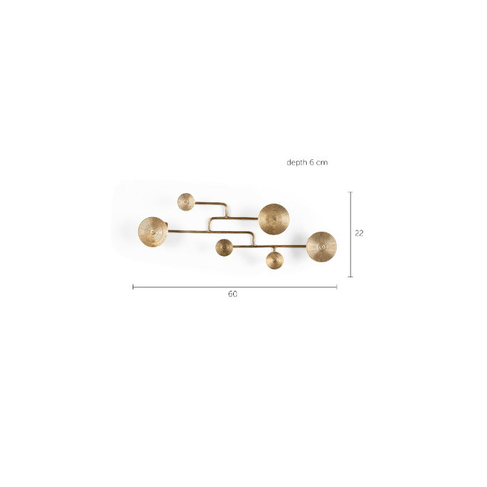 BOLD MONKEY Wall Coat Rack Hypnotising Brass