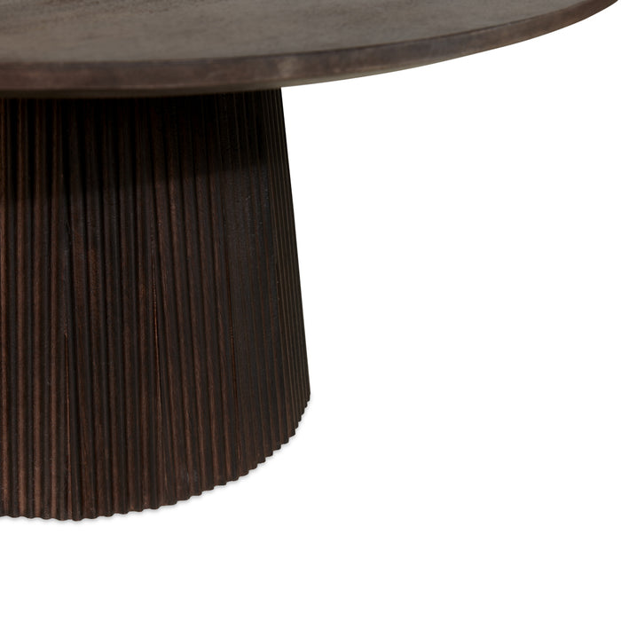 by fonQ Grand Bijzettafel Donkerbruin Mangohout - Ø 50 cm