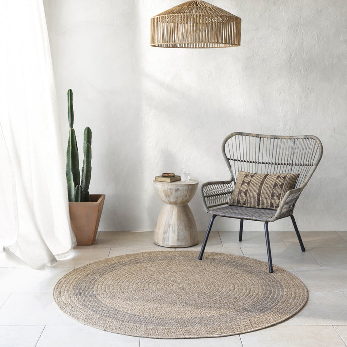 by fonQ Core Vloerkleed Ø 100 cm - Zand/Zwart