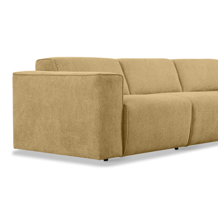 by fonQ Stretch Hoekbank Rechts - Zand Geel