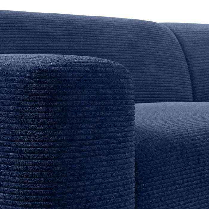 NADUVI Collection Nina Big Hoekbank Links - Ribstof - Donkerblauw