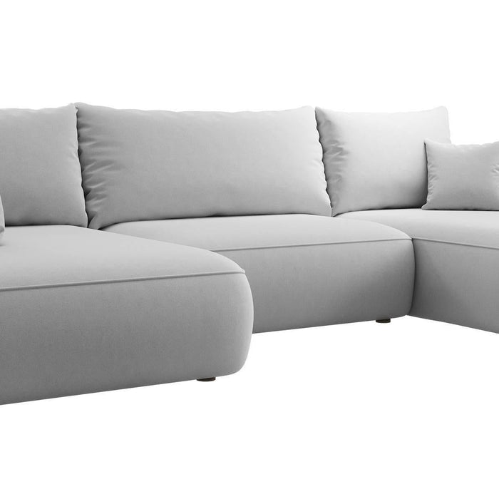 NADUVI Collection Philipa U-bank Links met Slaapfunctie - Velvet - Grijs