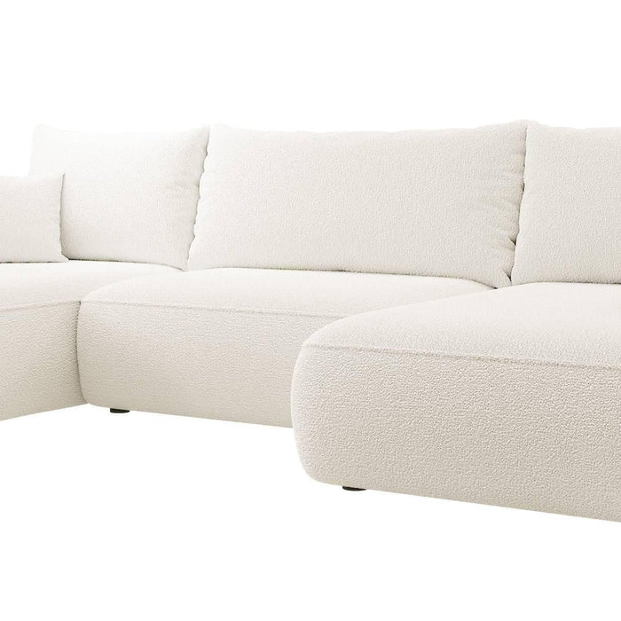 NADUVI Collection Philipa U-bank Rechts met Slaapfunctie - Bouclé - Crème